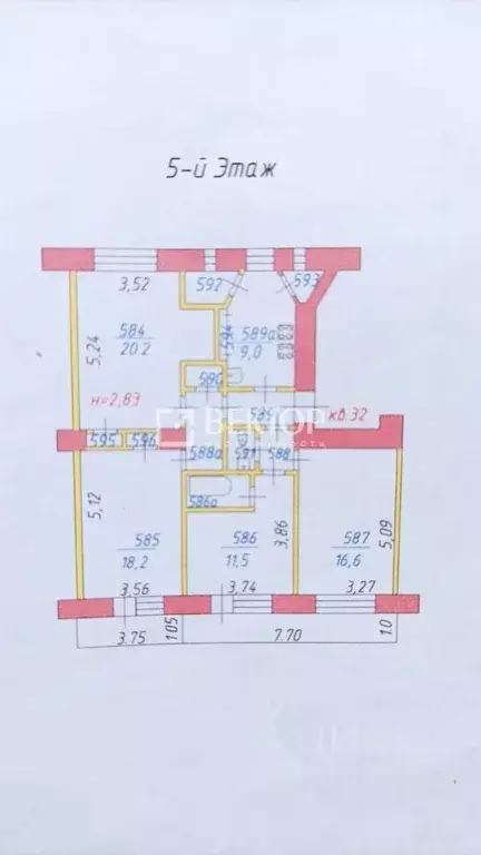 Комната Ивановская область, Иваново просп. Ленина, 49 (56.0 м) - Фото 1