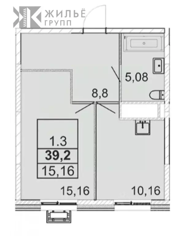 1-к кв. Татарстан, Казань ул. Братьев Батталовых, 20А (36.7 м) - Фото 1