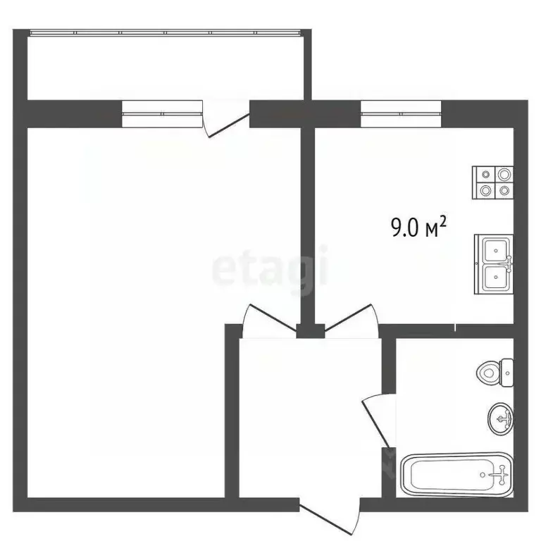 1-к кв. Самарская область, Волжский район, Верхняя Подстепновка с/пос, ... - Фото 1