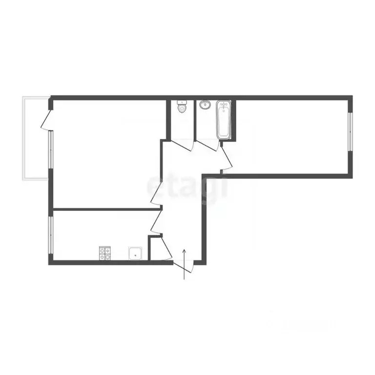 2-к кв. Свердловская область, Сысертский муниципальный округ, д. ... - Фото 2