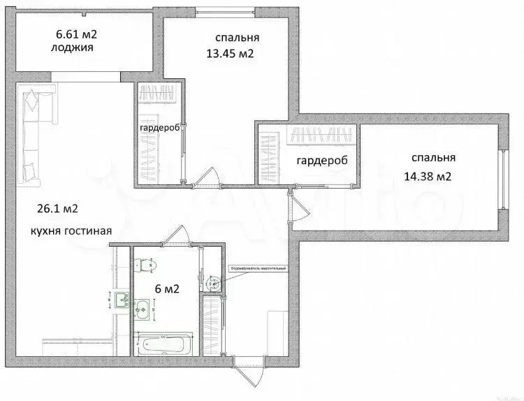 3-к. квартира, 83 м, 7/10 эт. - Фото 0