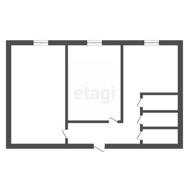 2-к кв. Амурская область, Благовещенск 2-й мкр, ул. Дьяченко, 11 (53.0 ... - Фото 1