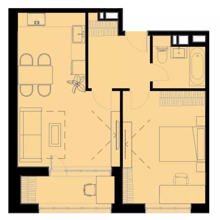 2-к кв. Приморский край, Уссурийск Кленовый парк жилой комплекс (55.8 ... - Фото 1