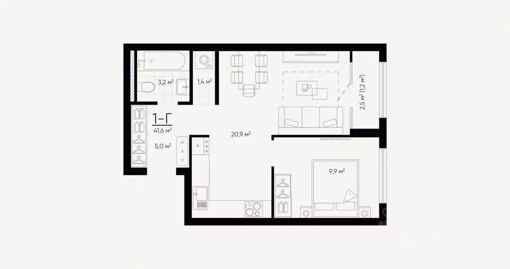 1-к кв. Свердловская область, Екатеринбург Академический мкр, 20-й ... - Фото 1