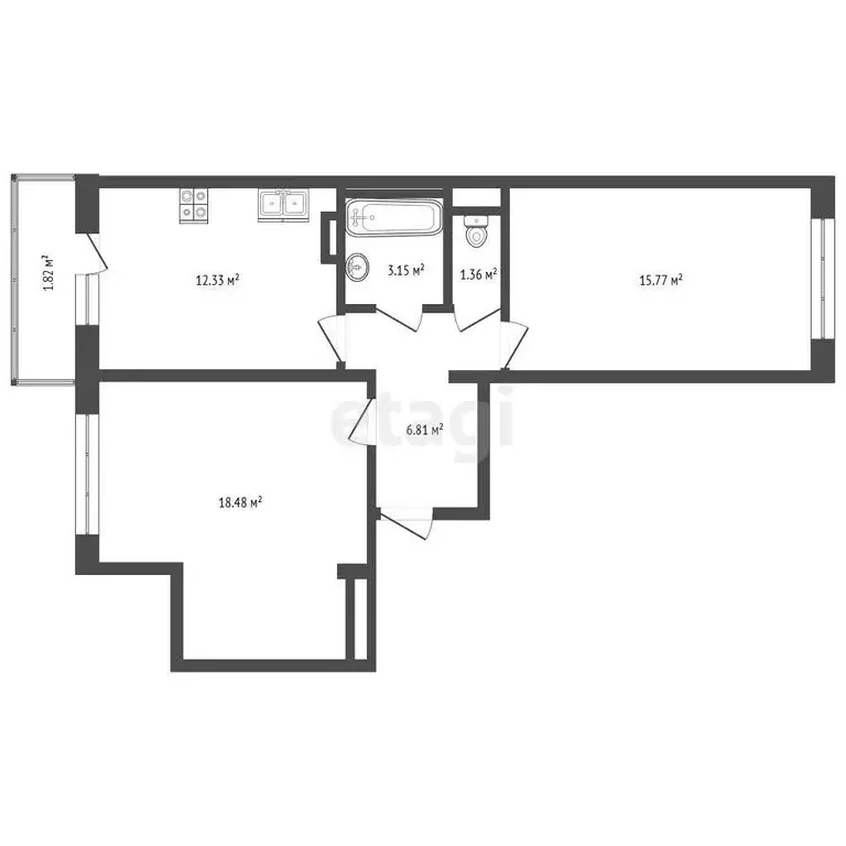 2-комнатная квартира: Ярославль, Дядьковская улица, 48 (59.63 м) - Фото 0