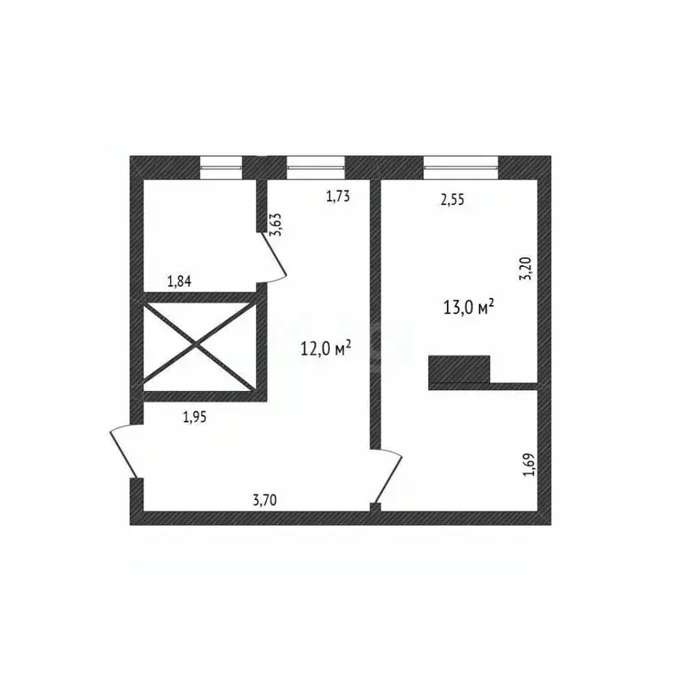 1-к кв. Белгородская область, Белгород ул. Щорса, 46 (30.0 м) - Фото 2
