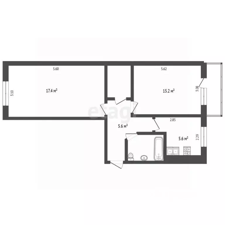 2-к кв. Камчатский край, Петропавловск-Камчатский ул. Академика ... - Фото 2