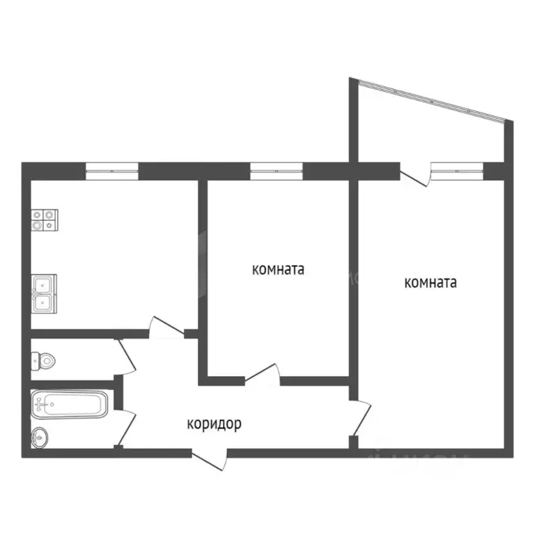 2-к кв. Тюменская область, Тюмень ул. Мельникайте, 135 (50.5 м) - Фото 1