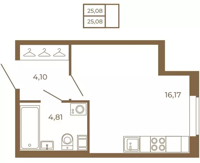 Квартира-студия: Сертолово, ЖК Новая История (25.08 м) - Фото 1