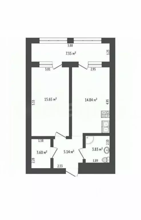 1-к кв. Оренбургская область, Оренбург ул. Ильи Глазунова, 3 (41.9 м) - Фото 2