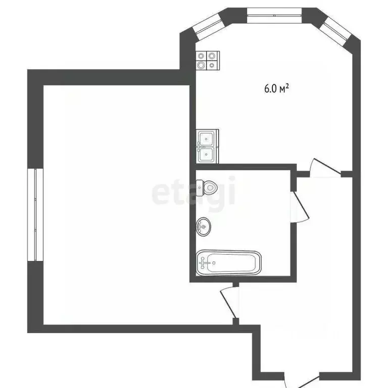 1-к кв. Свердловская область, Тавда Красногвардейская ул., 5 (30.1 м) - Фото 1