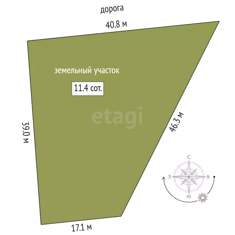 Участок в Тюменский муниципальный округ, деревня Елань (11.4 м) - Фото 1