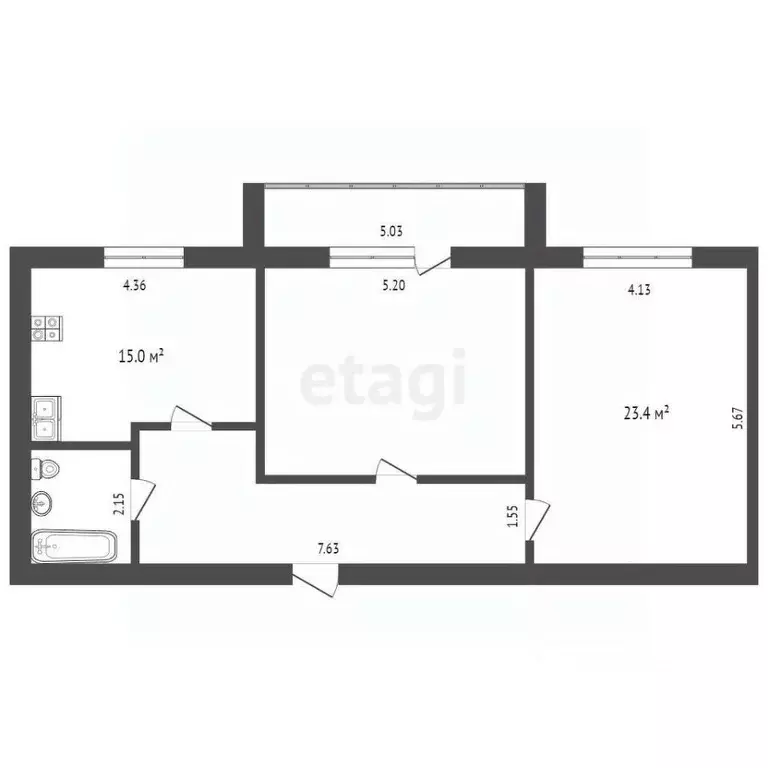 2-к кв. Владимирская область, Муром ул. Воровского, 82 (76.5 м) - Фото 1