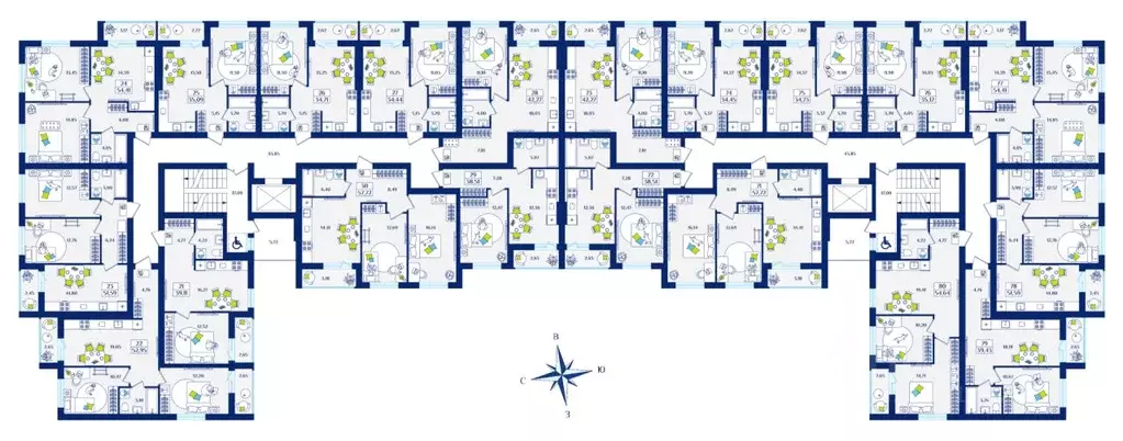 2-к кв. Калининградская область, Зеленоградск  (57.72 м) - Фото 2