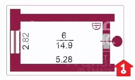 Студия Омская область, Омск ул. Красный Путь, 141 (15.0 м) - Фото 2
