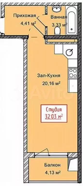 2-к. квартира, 54,7 м, 5/13 эт. - Фото 1