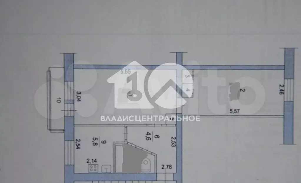 2-к. квартира, 44 м, 2/5 эт. - Фото 0