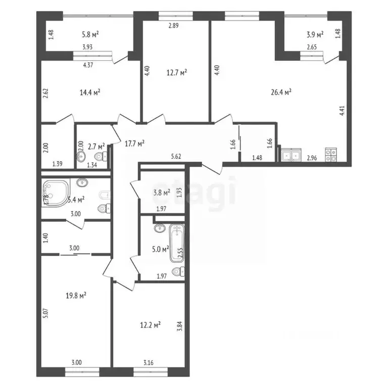 4-к кв. Тюменская область, Тюмень ул. Пожарных и Спасателей, 5к1 ... - Фото 2