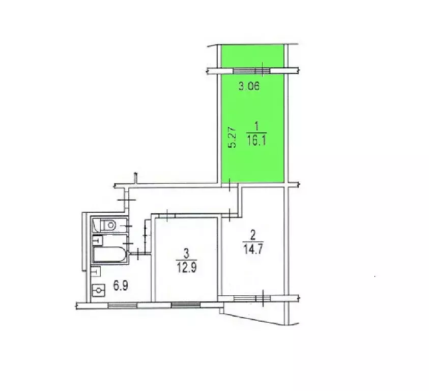 Продается комната в 3-комнатной квартире - Фото 1