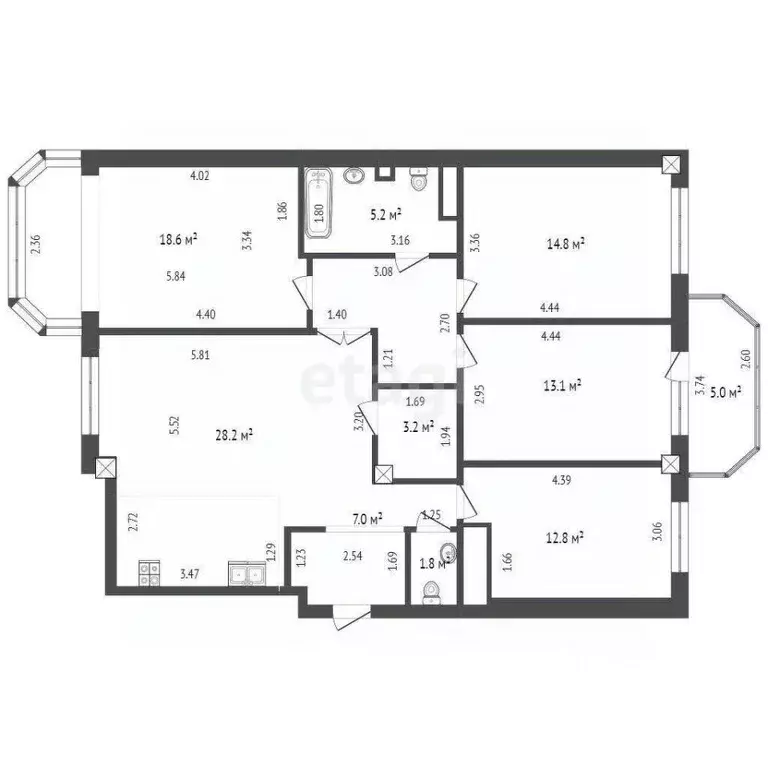 4-к кв. Ростовская область, Ростов-на-Дону Ульяновская ул., 50 (126.0 ... - Фото 2
