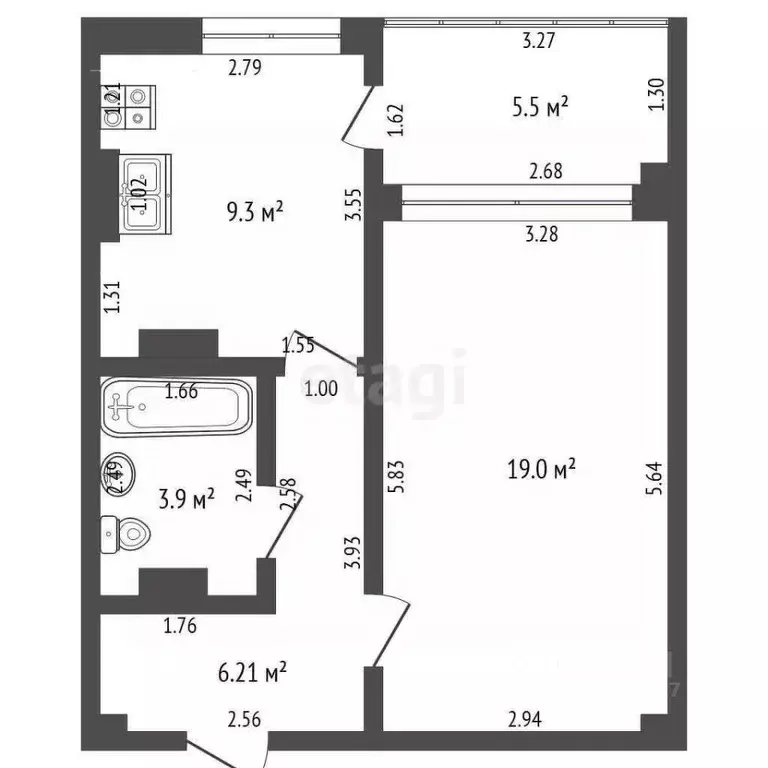 1-к кв. Севастополь ул. Репина, 1Б/1 (38.0 м) - Фото 2