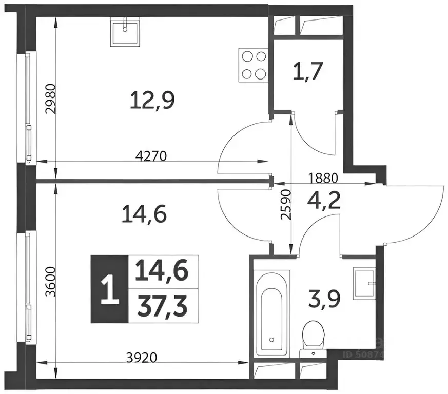 1-к кв. Москва ул. Зорге, 9к2 (35.7 м) - Фото 1