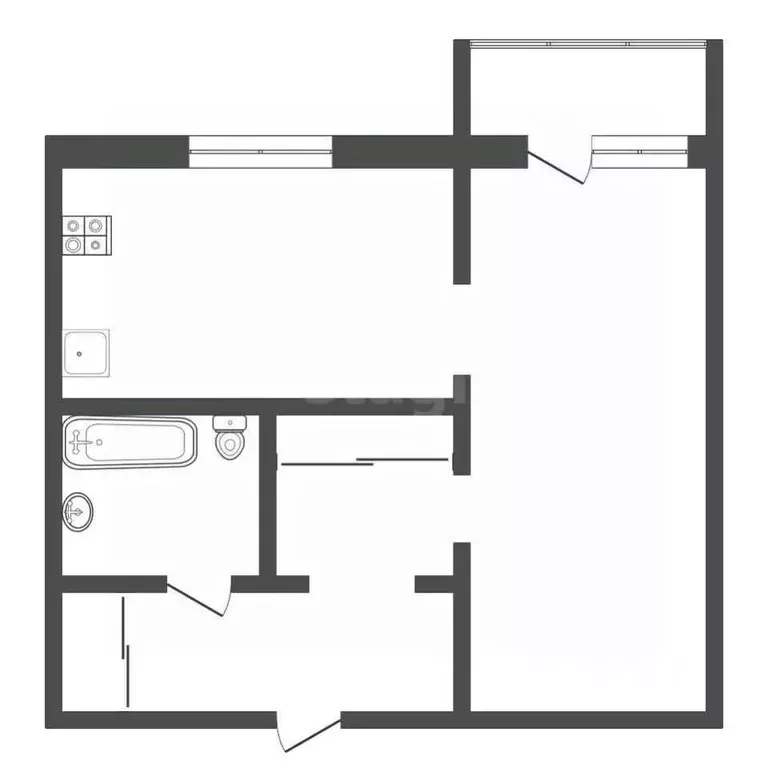 1-к кв. Тульская область, Веневский муниципальный округ, Грицовский ... - Фото 2