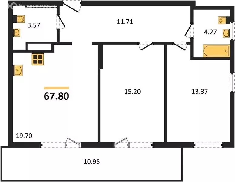 2-комнатная квартира: Новосибирск, улица Королёва, 17А (67 м) - Фото 0