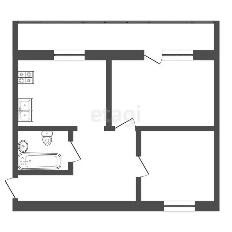 2-комнатная квартира: Абакан, улица Некрасова, 37 (67.9 м) - Фото 1