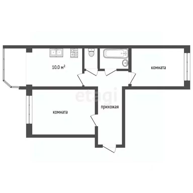 2-к кв. Ставропольский край, Ессентуки ул. Шмидта (65.6 м) - Фото 1