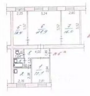 4-к кв. Кемеровская область, Новокузнецк ул. Веры Соломиной, 26 (87.0 ... - Фото 1