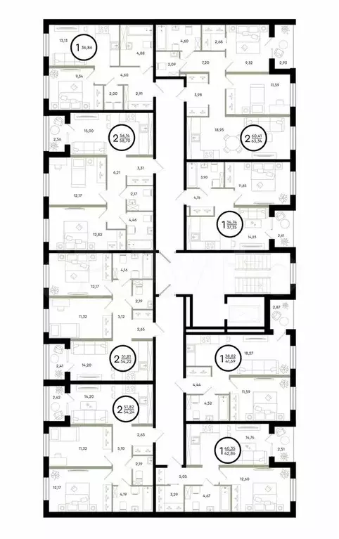 1-к. квартира, 42,9 м, 2/4 эт. - Фото 1