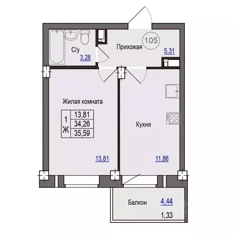 1-к кв. Псковская область, Псковский район, Завеличенская волость, д. ... - Фото 1