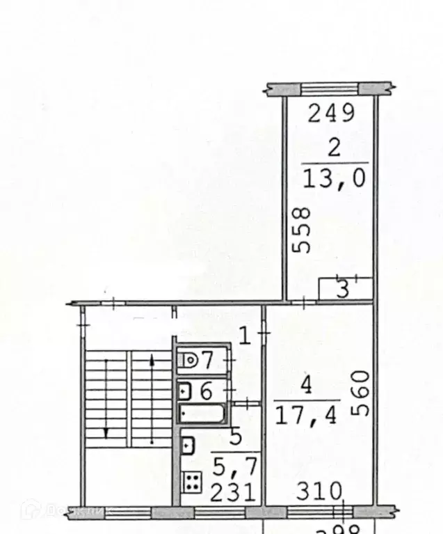Продаётся 2-к квартира, 44.4 м - Фото 1