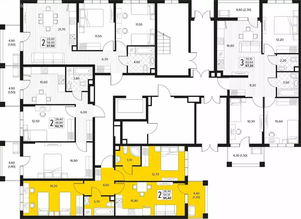 2-комнатная квартира: Сукко, жилой комплекс Кипарис (55.4 м) - Фото 2