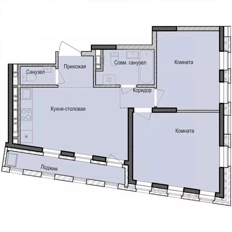 2-к кв. Татарстан, Казань Седьмое Небо жилрайон, Унай жилой комплекс ... - Фото 1