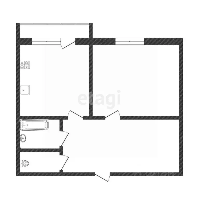 1-к кв. Воронежская область, Воронеж ул. Ворошилова, 1/4 (42.1 м) - Фото 2