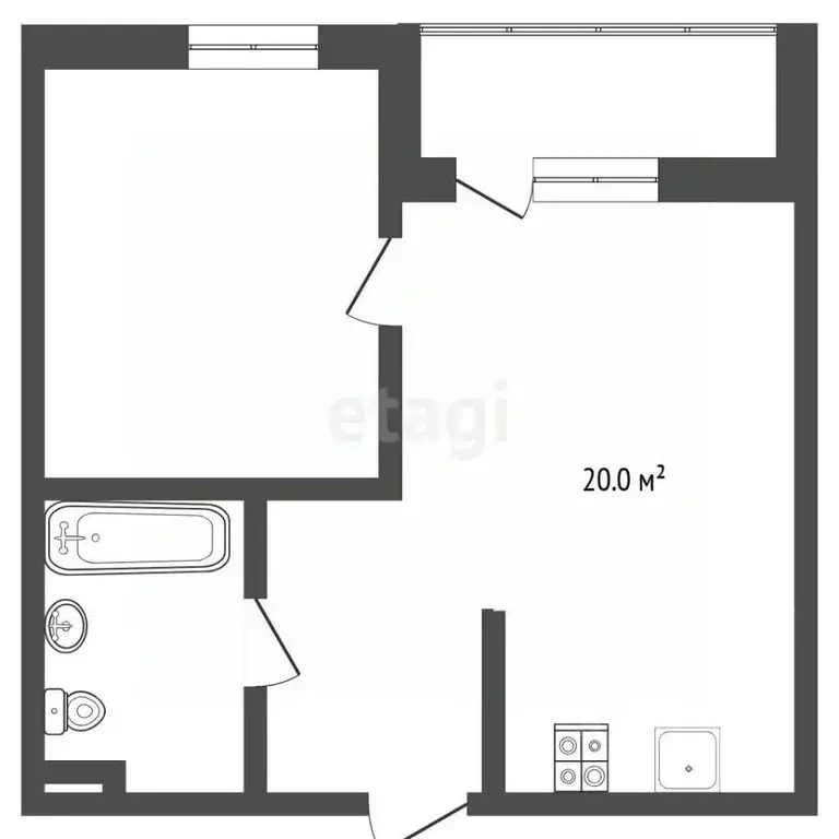 1-к кв. Тюменская область, Тюмень ул. 50 лет Октября, 57А (37.3 м) - Фото 2