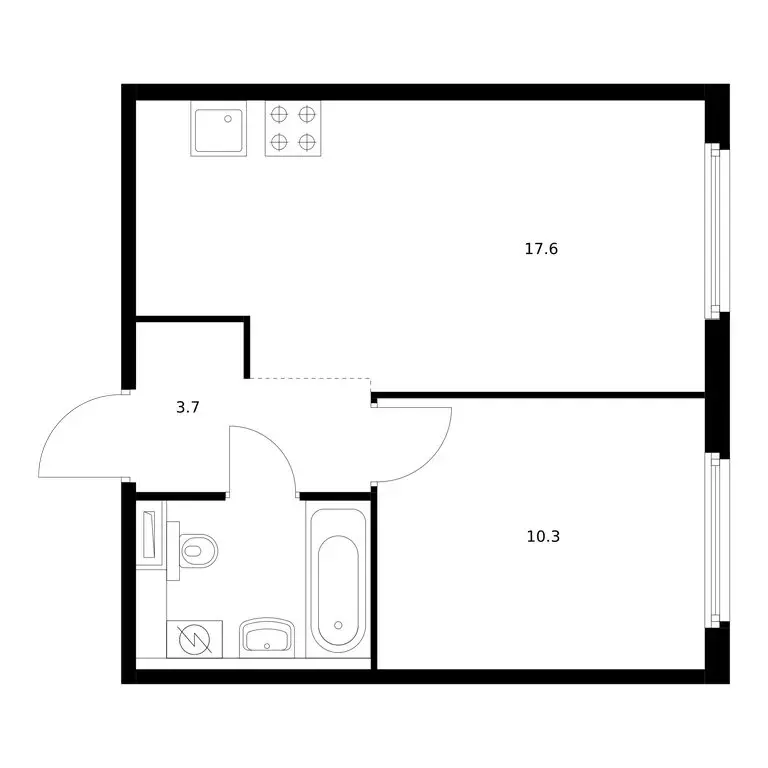 1-комнатная квартира: посёлок Ильинское-Усово, ЖК Ильинские Луга (35.3 ... - Фото 1