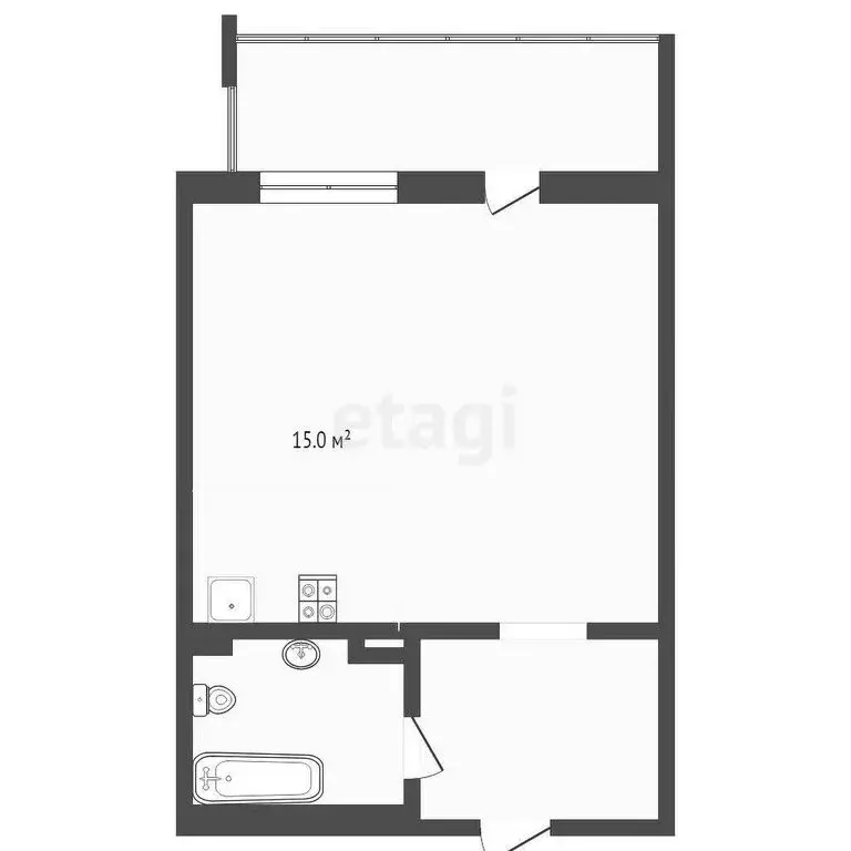 Квартира-студия: Тюмень, улица Парада Победы, 13 (29.6 м) - Фото 1