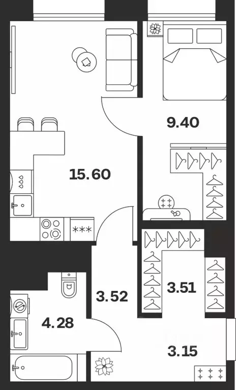 1-к кв. Тульская область, Тула Жукова Парк жилой комплекс (39.46 м) - Фото 1