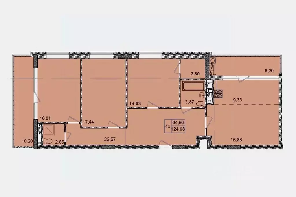 3-к кв. Курская область, Курск ул. Халтурина, 6А (124.68 м) - Фото 1