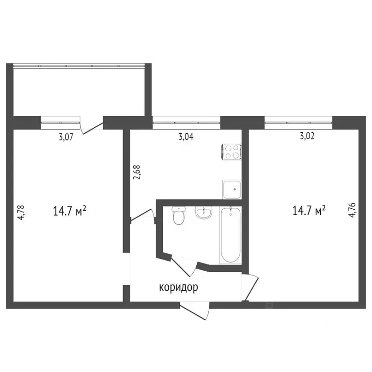 2-к кв. Ханты-Мансийский АО, Сургут ул. Островского, 5 (43.8 м) - Фото 1