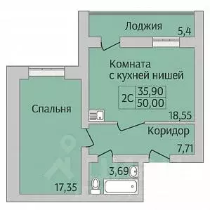 2-к кв. Новосибирская область, Новосибирск ул. Юности, 9 (50.0 м) - Фото 0