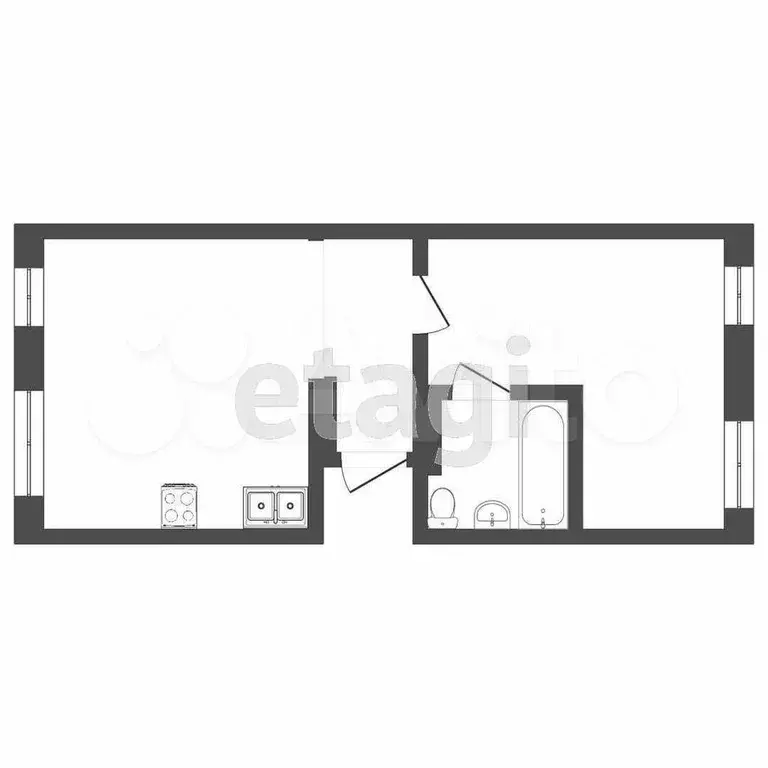 1-к. квартира, 56,5 м, 3/15 эт. - Фото 0