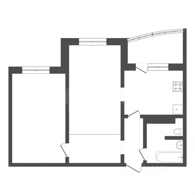 2-к кв. Тюменская область, Тюмень ул. Федюнинского, 60к2 (58.9 м) - Фото 2