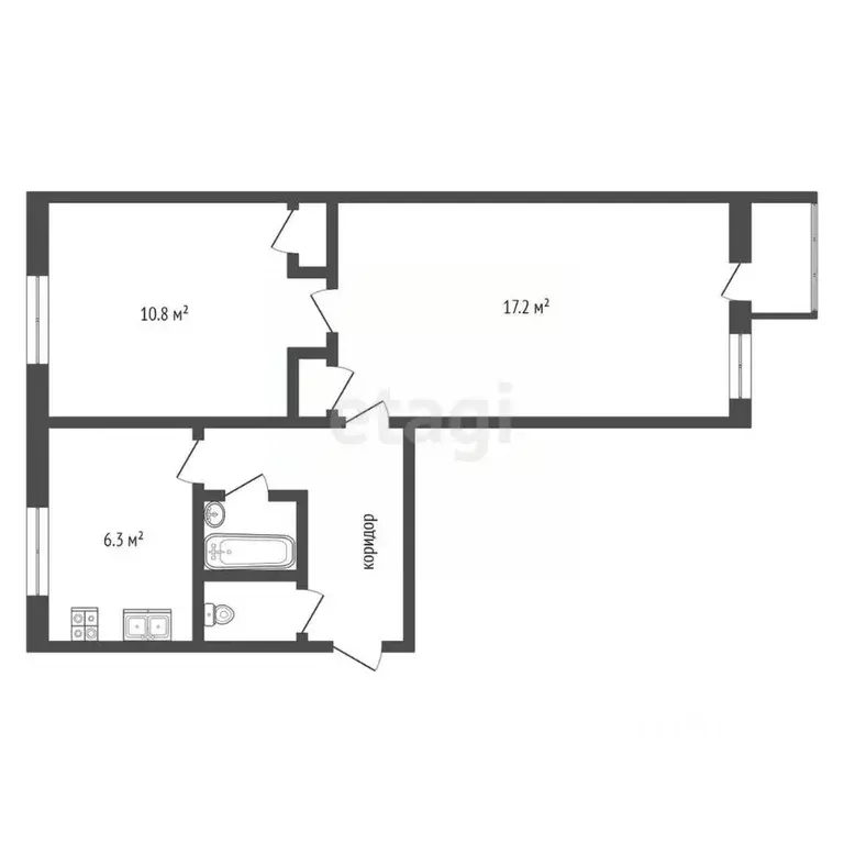 2-к кв. Владимирская область, Муром Коммунистическая ул., 34 (42.3 м) - Фото 1