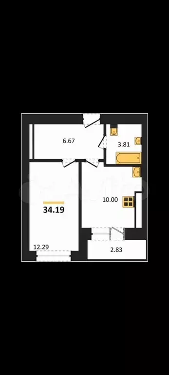1-к. квартира, 35,6 м, 1/9 эт. - Фото 1