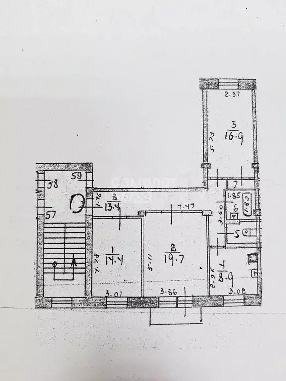 3-к. квартира, 79,9 м, 5/5 эт. - Фото 0