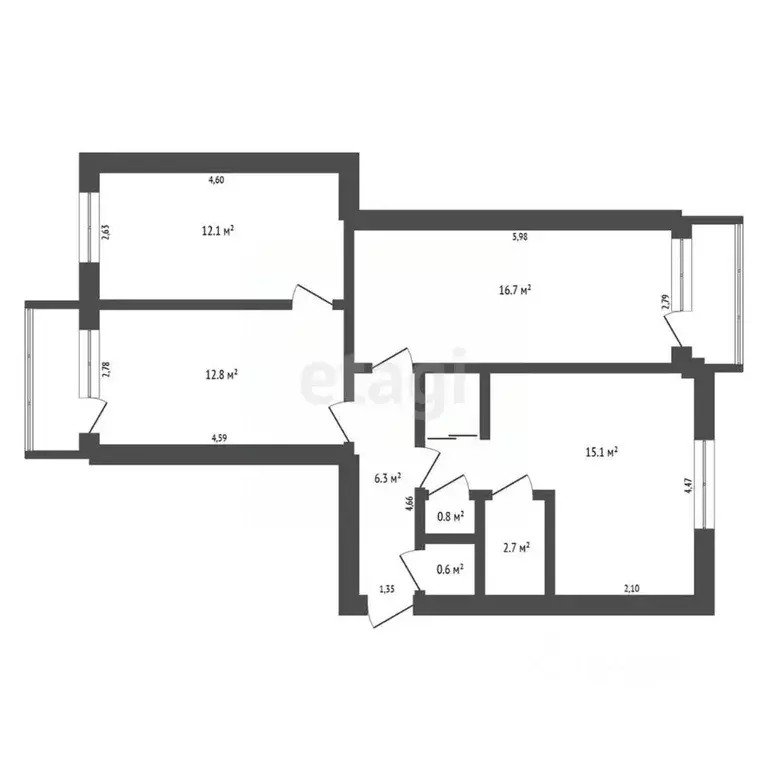 2-к кв. Амурская область, с. Тамбовка пер. Кирпичный, 11 (61.7 м) - Фото 1